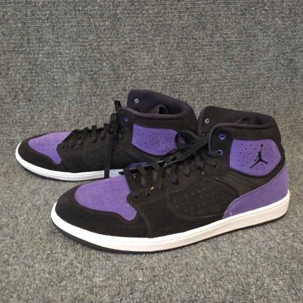 Jordan Access Shoes Mens Size 15 Purple Black Mid Top AR3762-005 Sneakers